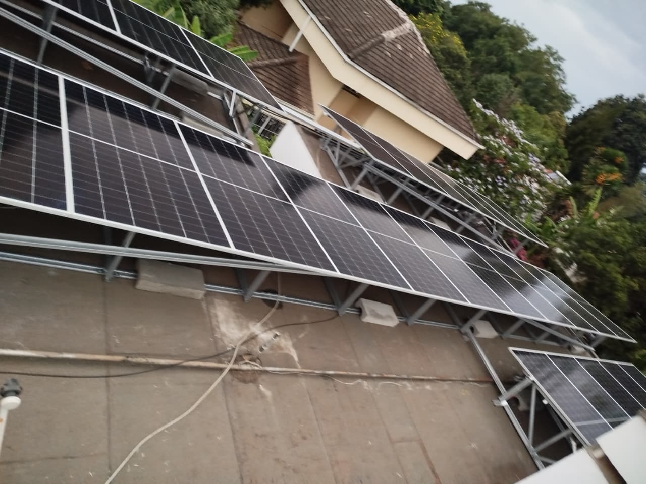 Completed hybrid solar system with battery storage at ACK Residence