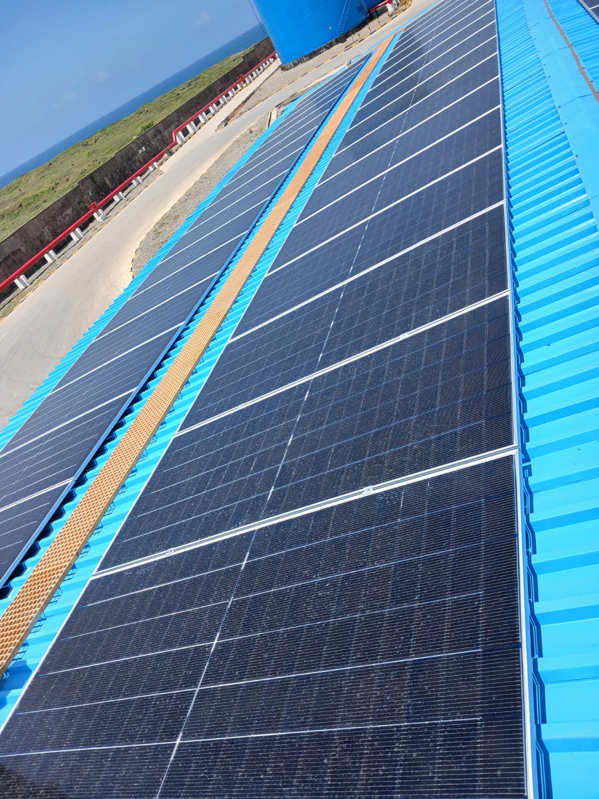 Rooftop solar panel installation at Lake Energies LPG Plant Vipingo