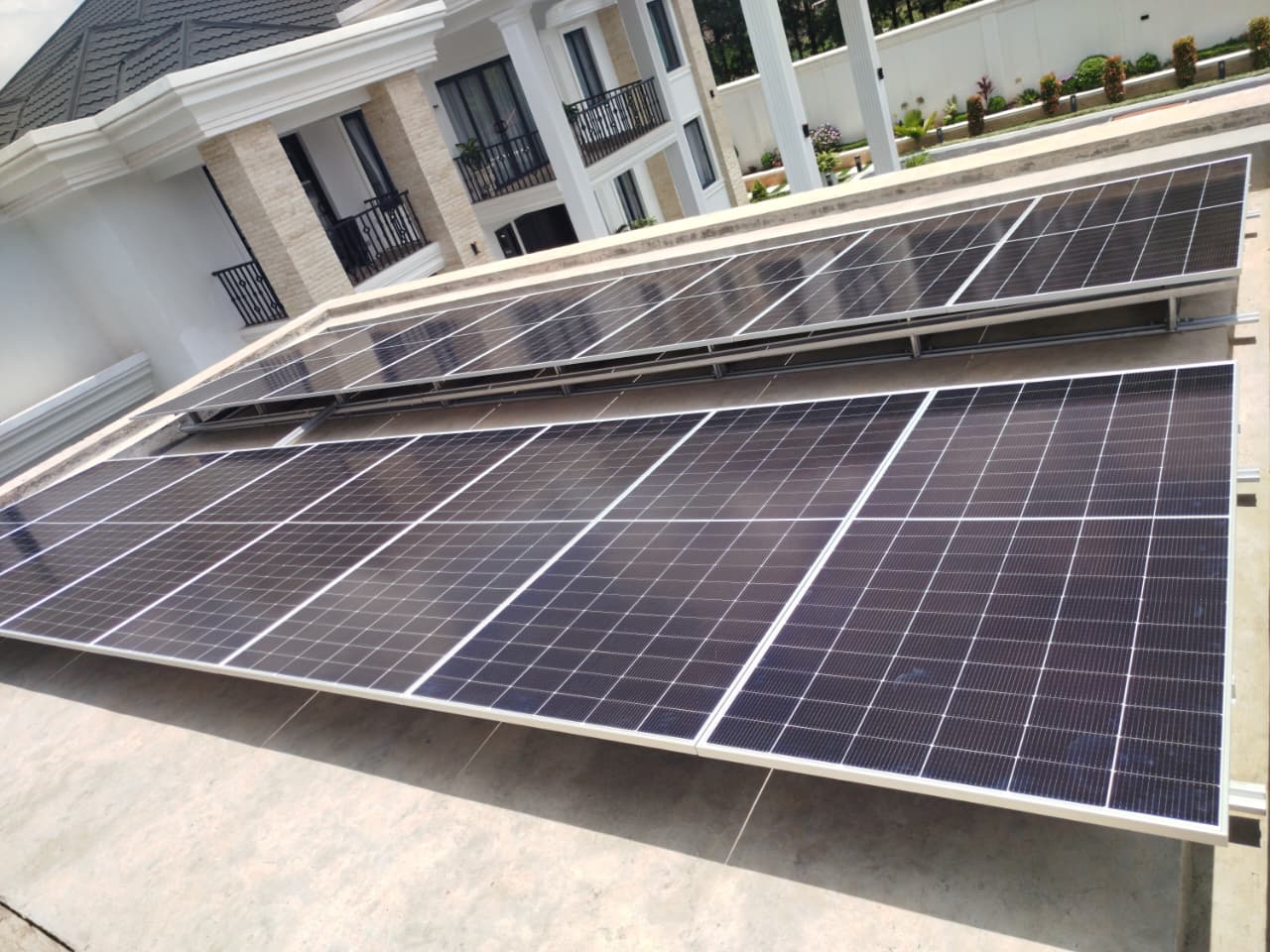 Solar system maintenance and panel cleaning at Waithaka Residence