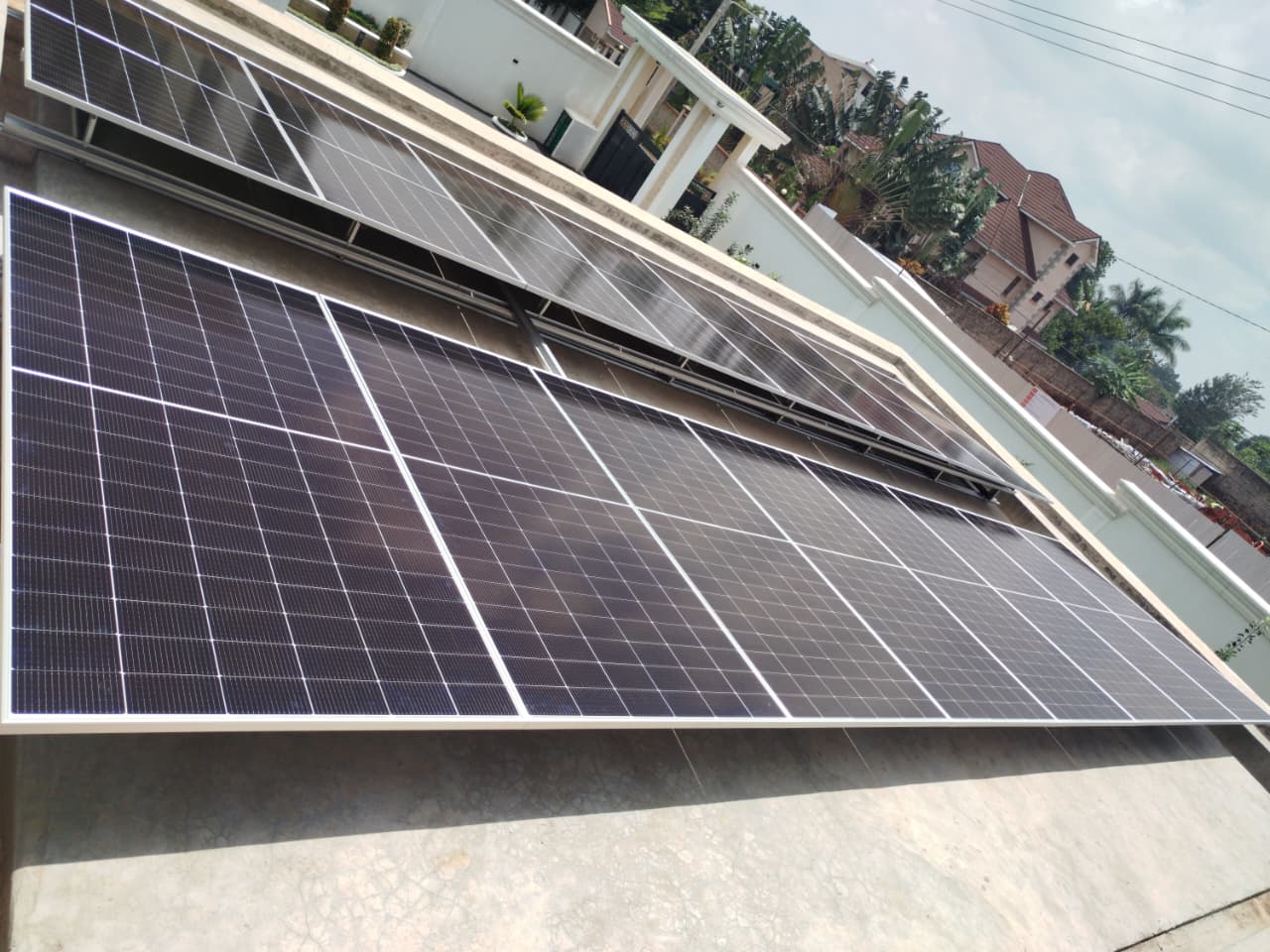 Completed residential solar power system at Waithaka Residence