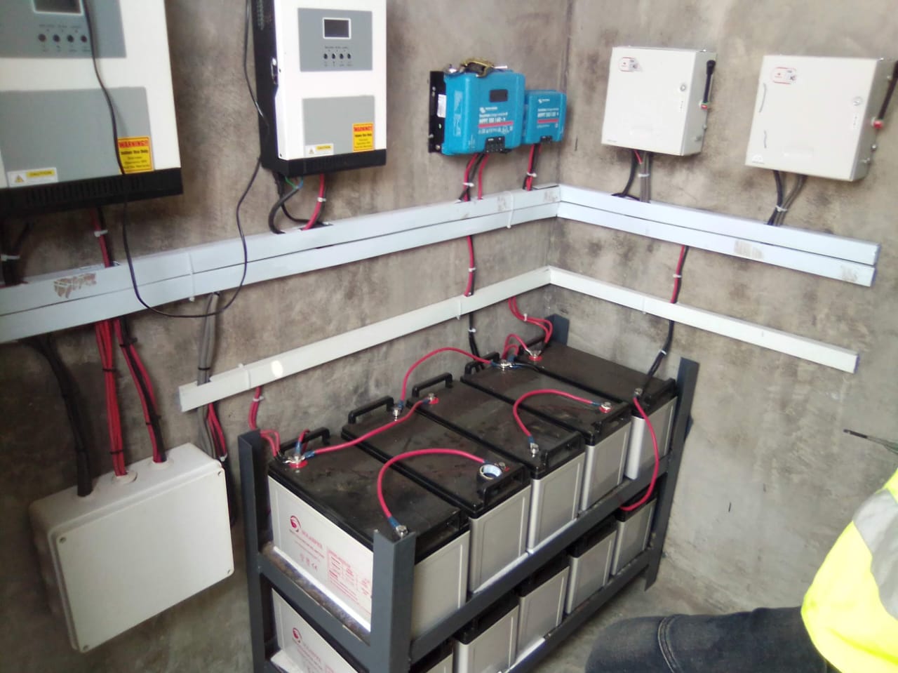 Commercial solar energy system powering Marikiti Market traders