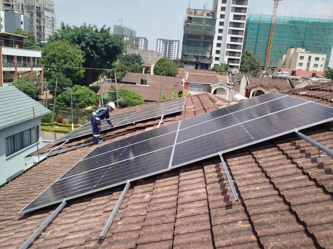 Mounting structure and solar modules at Mr. Parash Residence