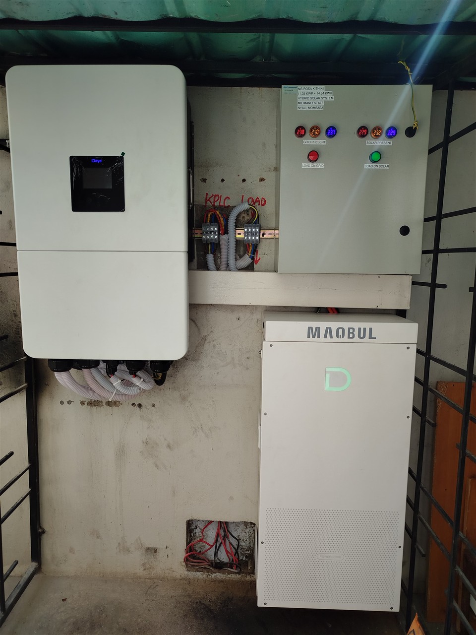 Solar system and inverter setup at Ms. Rosa Kithikii