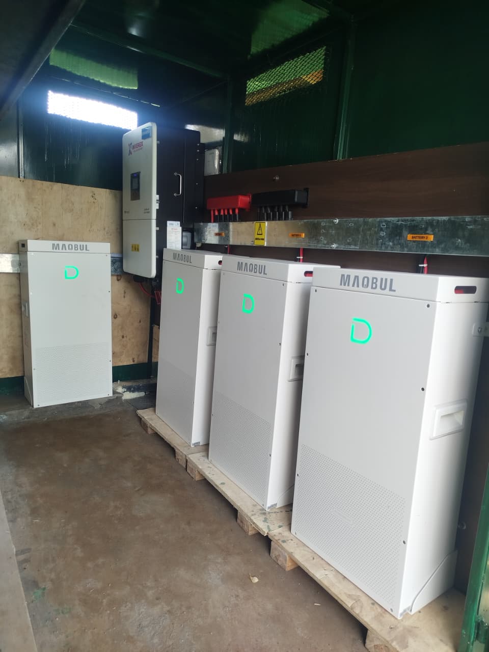 Battery bank at St. Xavier Boys High School
