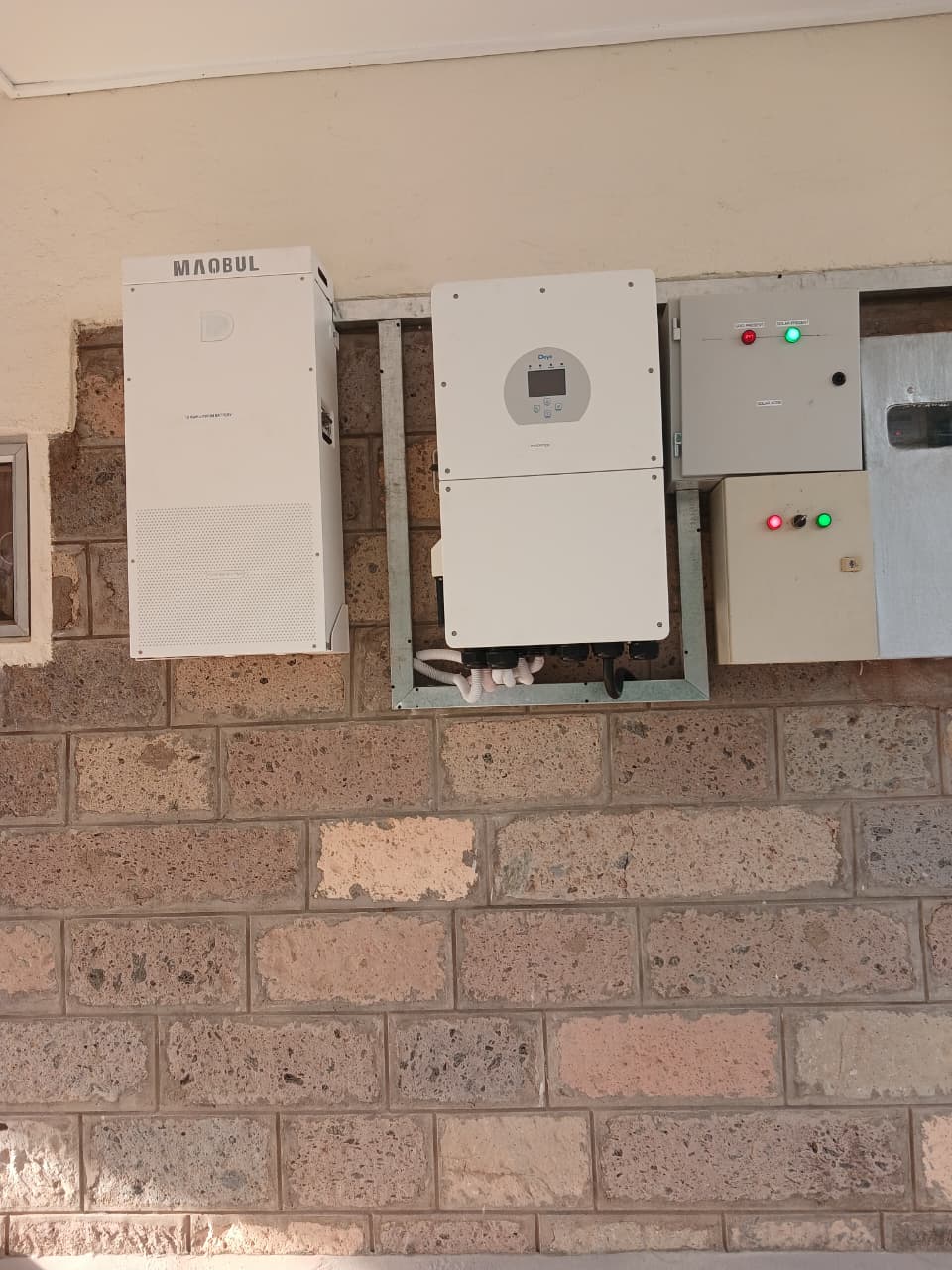 Hybrid inverter control panel at Mr. Parash Residence