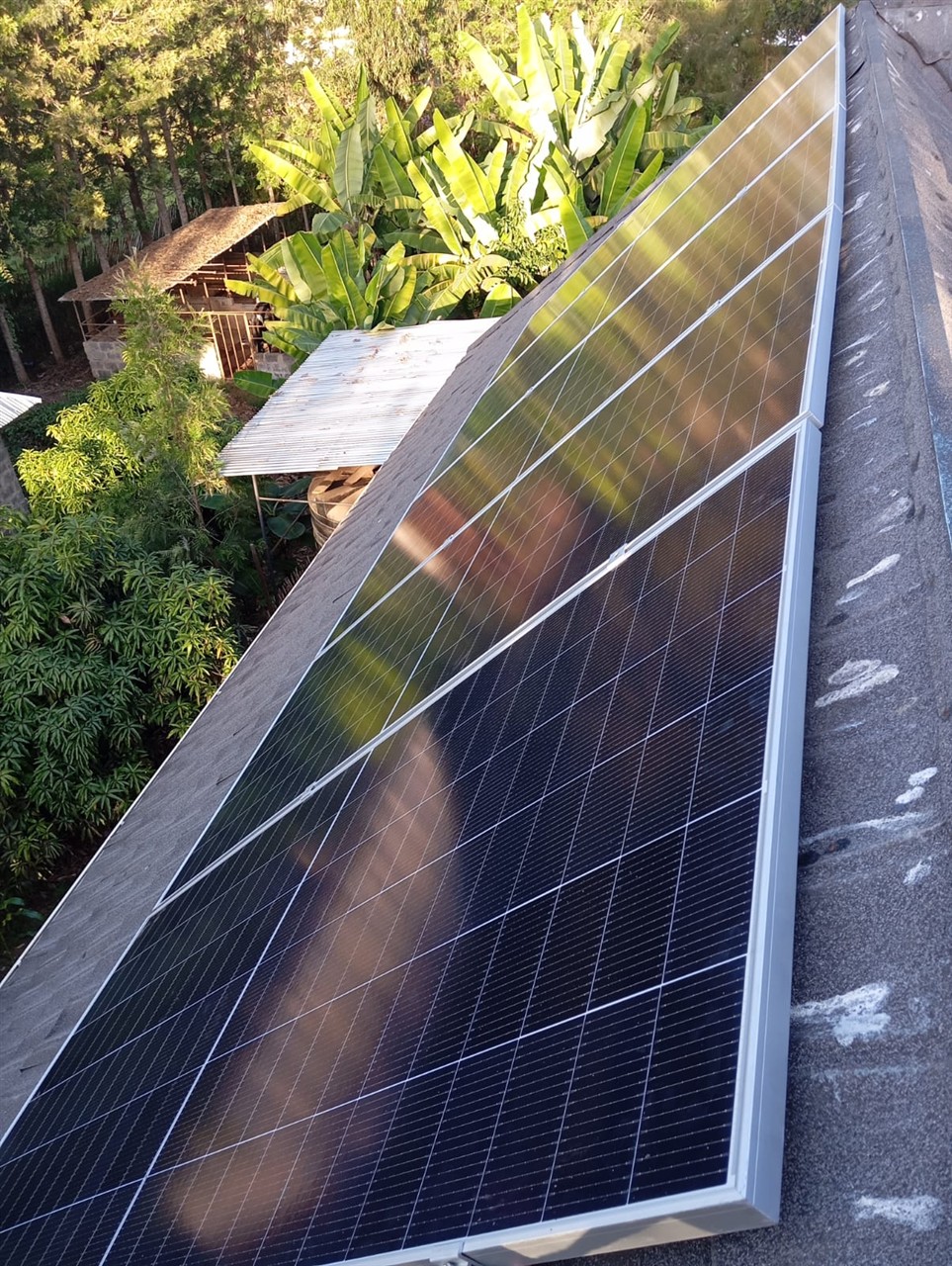 Solar panel mounting on rooftop at Dr. Kamande Residence Kenyatta Road
